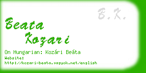 beata kozari business card