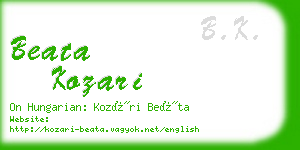 beata kozari business card